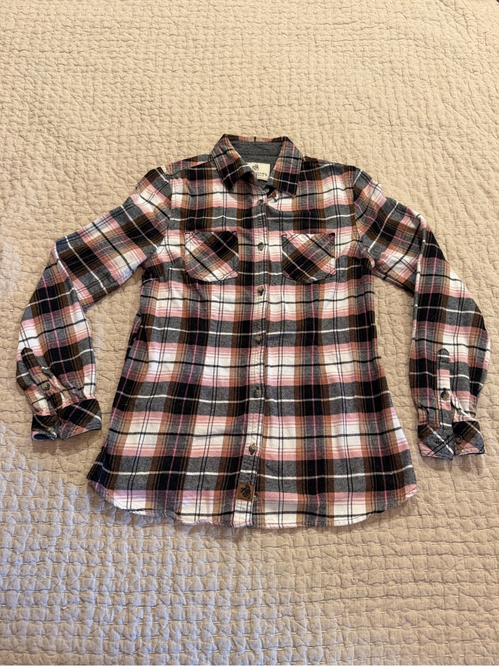 Legendary Whitetails Pink & Black Plaid Button-Down Shirt